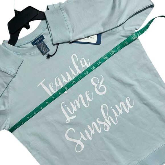 CARIBBEAN JOE NWT Long Sleeve Tequila Lime & Sunshine Crewneck Top S - Picture 4 of 9